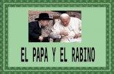 El Papa Juan Pablo II en una solemne sala del Vaticano recibe a una de las más altas autoridades religiosas del judaísmo, el gran Rabino del Estado.
