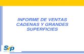 INFORME DE VENTAS CADENAS Y GRANDES SUPERFICIES. Ventas Cadenas y GS Totales En el 2007 las ventas de Cadenas y GS aumentaron en un 88% y en el 2008 un.