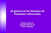 El género en los Sistemas de Pensiones reformados Gustavo Demarco Superintendencia de AFJP, Argentina.