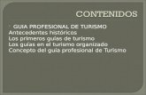 GUIA PROFESIONAL DE TURISMO Antecedentes históricos Los primeros guías de turismo Los guías en el turismo organizado Concepto del guía profesional de.