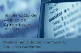 Tercer Ciclo de Avalúo del Aprendizaje 2007-08 Departamento de Ciencias Sociales Dra. Luisa Guillemard.