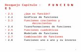 1 © copywriter Funciones. F U N C I O N E S Bosquejo Capítulo : F U N C I O N E S 2.1¿Que es función? 2.2Gráficas de funciones 2.3Funciones crecientes.