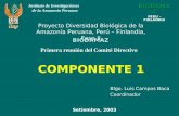 Blgo. Luis Campos Baca Coordinador COMPONENTE 1 Instituto de Investigaciones de la Amazonía Peruana BIODAMAZ PERU - FINLANDIA BIODAMAZ Setiembre, 2003.