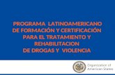 PROGRAMA LATINOAMERICANO DE FORMACIÓN Y CERTIFICACIÓN PARA EL TRATAMIENTO Y REHABILITACION DE DROGAS Y VIOLENCIA.