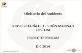 Ministerio del Ambiente SUBSECRETARÍA DE GESTIÓN MARINA Y COSTERA PROYECTO SPINCAM DIC 2014.