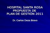 HOSPITAL SANTA ROSA PROPUESTA DE PLAN DE GESTIÓN 2011 Dr. Carlos Deza Bravo.