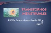 PROFA. Rosaura López Castillo MC y H UNEVE. Menstruación Eliminación periódica de secreción sanguinolenta que contiene restos tisulares procedentes del.