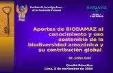 Instituto de Investigaciones de la Amazonía Peruana Comité Directivo Lima, 8 de noviembre de 2004 Aportes de BIODAMAZ al conocimiento y uso sostenible.