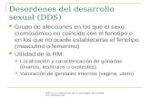 RM en la valoracion de la patología ginecológica infrecuente Desordenes del desarrollo sexual (DDS) Grupo de afecciones en los que el sexo cromosómico.