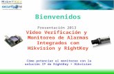 Bienvenidos Presentación 2013 Video Verificación y Monitoreo de Alarmas Integrados con Hikvision y RightKey Cómo potenciar el monitoreo con la solución.