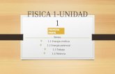 FISICA 1-UNIDAD 1 Temas:  1.1 Energía cinética  1.2 Energía potencial  1.3 Trabajo  1.4 Potencia PRIMERA PARTE.