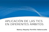 APLICACIÓN DE LAS TICS EN DIFERENTES ÁMBITOS Nancy Nayely Portillo Valenzuela.
