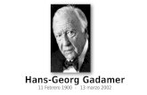 Hans-Georg Gadamer 11 Febrero 1900 - 13 marzo 2002.