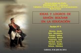 Universidad del Zulia PRONAFORDO - Cabimas Cátedra: Formación Social del Pensamiento Bolivariano IDEAS Y LOGROS DE SIMÓN BOLÍVAR EN LA EDUCACIÓN IDEAS.