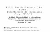 I.E.S. Mar de Poniente ( La Línea ) Departamento de Tecnología Curso 2012-13 Unidad Electricidad y circuitos: Proyecto Entrenador/simulador de circuitos.
