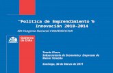 “Política de Emprendimiento e Innovación 2010-2014” XIX Congreso Nacional CONFEDECHTUR Tomás Flores Subsecretario de Economía y Empresas de Menor Tamaño.