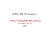 CLASE #8 (Semana 8) CONCENTRACIÓN DE SOLUCIONES (primera parte) 2015 1.