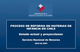 PROCESO DE REFORMA EN MATERIAS DE INFANCIA EN CHILE Estado actual y proyecciones Servicio Nacional de Menores Abril de 2004.