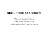 BRONCODILATADORES Manuel Bernal Parra Enfermero profesional Universidad de Cundinamarca.