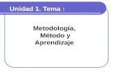 Metodología, Método y Aprendizaje Unidad 1. Tema :