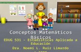 Conceptos Matemáticos Básicos EDUG 531 – Estadísticas Aplicada a Educación Dra. Noemí L. Ruiz Limardo © 2008.