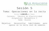 Sesión 5 Tema: Operaciones en la recta real Víctor Manuel Reyes Feest Carrera: Técnico en Electricidad Asignatura: Matemática I Sede: Osorno Objetivo: