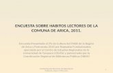ENCUESTA SOBRE HABITOS LECTORES DE LA COMUNA DE ARICA, 2011. Encuesta Presentada al 2% de Cultura del FNDR de la Región de Arica y Parinacota 2010 por.
