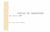 COPIAS DE SEGURIDAD SQL Server 2008 MSc. Alexis Cabrera Mondeja 1.