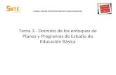 CURSO-TALLER FORTALECIMIENTO PARA DOCENTES Tema 3.- Dominio de los enfoques de Planes y Programas de Estudio de Educación Básica.
