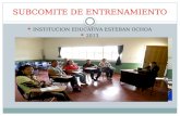 SUBCOMITE DE ENTRENAMIENTO INSTITUCION EDUCATIVA ESTEBAN OCHOA 2013.