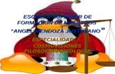 ESCUELA SUPERIOR DE FORMACION DE MAESTROS “ANGEL MENDOZA JUSTINIANO ” ESPECIALIDAD: COSMOVISIONES FILOSOFIA PSICOLOGIA.