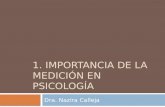 1. IMPORTANCIA DE LA MEDICIÓN EN PSICOLOGÍA Dra. Nazira Calleja.