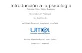 Introducción a la psicología Asesora: Mtra. Esther Balderas Licenciatura en Psicología Alumno: Christian Ramiro López Núñez Matricula: 12040042 1er Cuatrimestre.