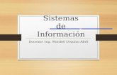 Sistemas de Información Docente: Ing. Maribel Urquizo Abril.
