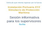 Vehículo que intenta ingresar por la fuerza Instalación Portuaria XYZ Simulacro de Protección Marítima Sesión informativa para los supervisores fecha.
