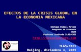 EFECTOS DE LA CRISIS GLOBAL EN LA ECONOMIA MEXICANA Enrique Dussel Peters Posgrado de Economía UNAM Profesor Invitado ILAS/CASS .