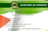 Funciones principales Secretario General Jefe de personal Supervisor de funciones generales E interventor de proyectos.