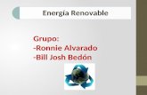 Grupo: -Ronnie Alvarado -Bill Josh Bedón. Las fuentes de energía Las fuentes de energía se pueden dividir en dos grandes subgrupos: permanentes renovables.