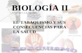 BIOLOGÍA II UNIDAD 5. LA SALUD TEMA 4. TABAQUISMO, DROGADICCIÓN Y ALCOHOLISMO EL TABAQUISMO Y SUS CONSECUENCIAS PARA LA SALUD.