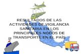 RESULTADOS DE LAS ACTIVIDADES DE VIGILANCIA SANITARIA EN LOS PRINCIPALES NODOS DE TRANSPORTE EN EL PAÍS.