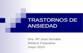 TRASTORNOS DE ANSIEDAD Dra. Mª José Serralta Médico Psiquiatra mayo 2015.