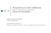 Arquitectura del software Parte II- Arquitecturas multiagente Gestión de universidades Ingeniería Informática Curso 2009/2010 Juan Manuel Serrano .