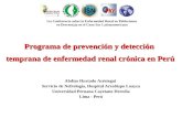 Programa de prevención y detección temprana de enfermedad renal crónica en Perú Abdías Hurtado Aréstegui Servicio de Nefrología, Hospital Arzobispo Loayza.