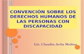 Lic. Claudia Avila Molina CONVENCIÓN SOBRE LOS DERECHOS HUMANOS DE LAS PERSONAS CON DISCAPACIDAD.