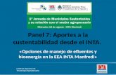 Panel 7: Aportes a la sustentabilidad desde el INTA. «Opciones de manejo de efluentes y bioenergía en la EEA INTA Manfredi»