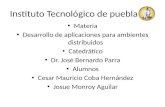 Instituto Tecnológico de puebla Materia Desarrollo de aplicaciones para ambientes distribuidos Catedrático Dr. José Bernardo Parra Alumnos Cesar Mauricio.