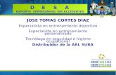 Distribuidor de la ARL SURA JOSE TOMAS CORTES DIAZ Especialista en entrenamiento deportivo Especialista en entrenamiento personalizado Tecnólogo en seguridad.