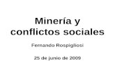 Minería y conflictos sociales Fernando Rospigliosi 25 de junio de 2009.