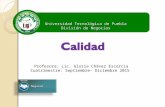Universidad Tecnológica de Puebla División de Negocios Profesora: Lic. Gloria Chávez Escorcia Cuatrimestre: Septiembre- Diciembre 2015.