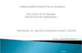 FACULTAD DE ECONOMÌA PROYECTOS DE INVERSIÓN I PROFESOR: Dr. WALTER EDUARDO CHÁVEZ CASTRO Piura, AGOSTO 2015 104/10/2015.